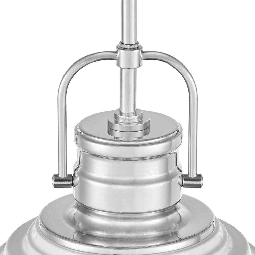 Home Decorators Shelston 16 in. 1-Light White and Chrome Farmhouse Light