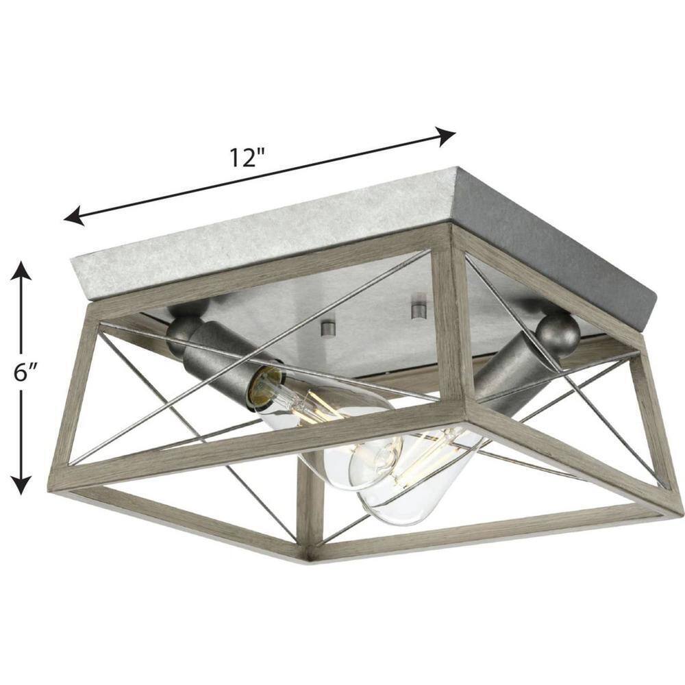 Progress Lighting Briarwood 2-Light Kitchen Farmhouse Ceiling Light Flush Mount
