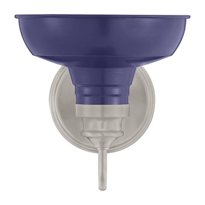 Hampton Bay Elmcroft 7.63 in 1-Light Brushed Nickel Modern Farmhouse Wall Sconce