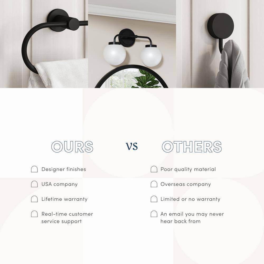 Nathan James Izzy Vanity Light Fixture Black Bathroom, 4-Piece Accessory Set