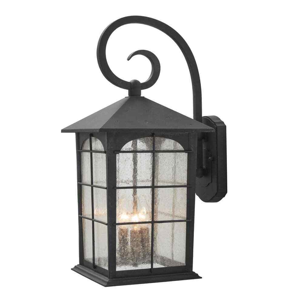 Home Decorators Brimfield Aged Iron 3-Light Outdoor Line Voltage Wall Sconce