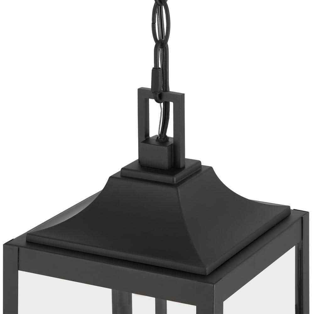 Home Decorators Havenridge 3-Light Matte Black Outdoor Hanging Pendant Light