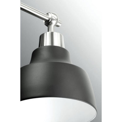 Progress Lighting Bramlett 3-Light Brushed Nickel Matte Black Metal Shade Light
