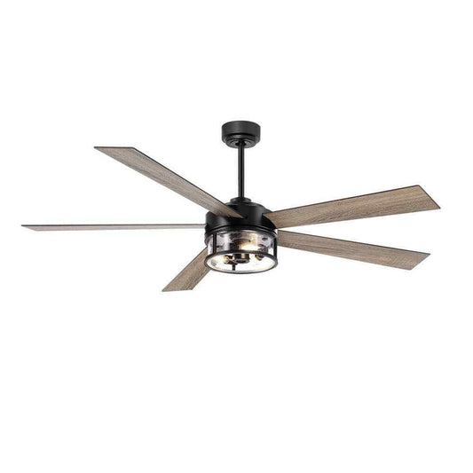 Breezary Hubery 60 in. Indoor Matte Black Standard Ceiling Fan w/ Remote Control