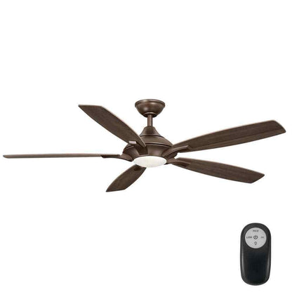 Home Decorators Petersford 56 in. Integrated LED Oil Rubbed Bronze Ceiling Fan
