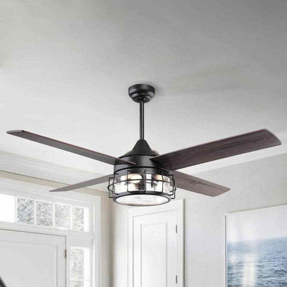 Matrix Decor 52 in. Oil Rubbed Bronze Downrod Ceiling Fan w/ Remote Control