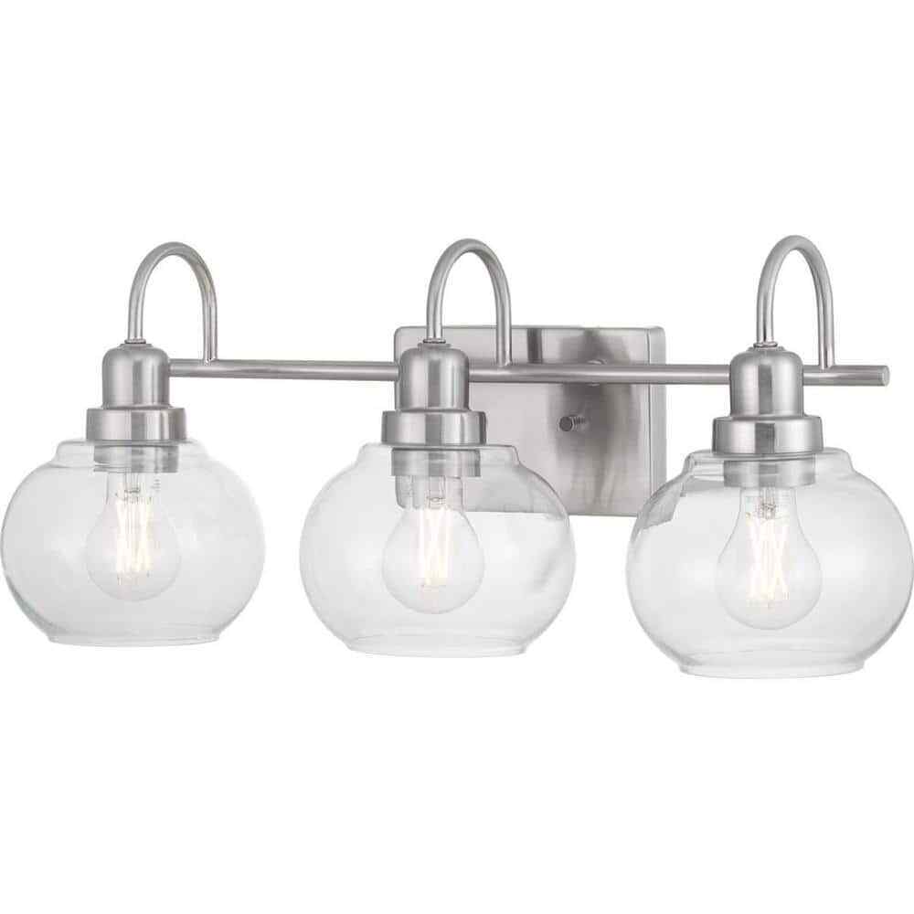 Home Decorators Halyn 23 in. 3-Light Brushed Nickel Bathroom Vanity Light