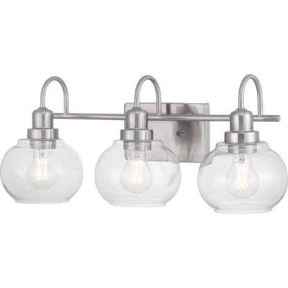 Home Decorators Halyn 23 in. 3-Light Brushed Nickel Bathroom Vanity Light