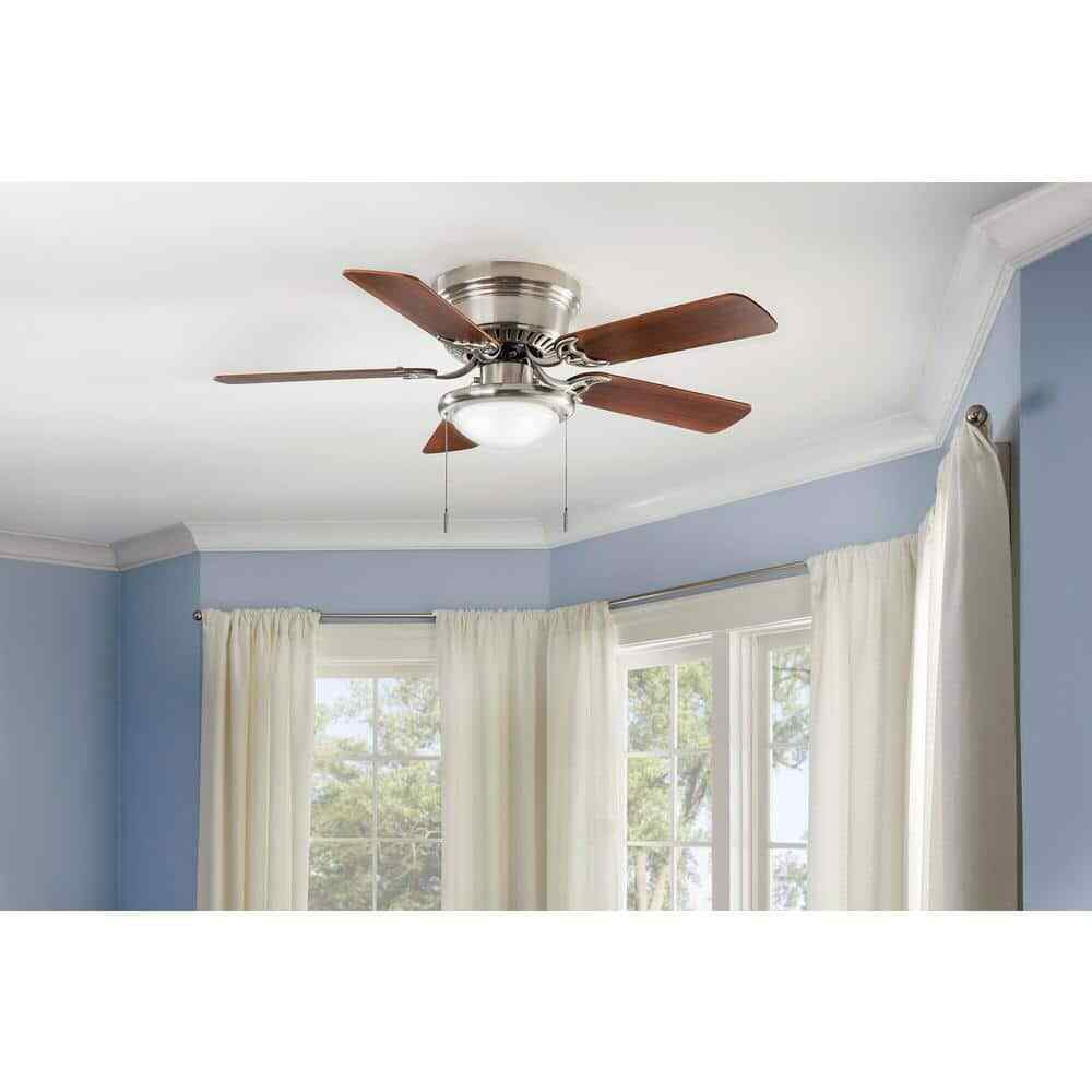 Hugger 44 in. LED Indoor Brushed Nickel Ceiling Fan with Light Kit AL383CPQ-BN
