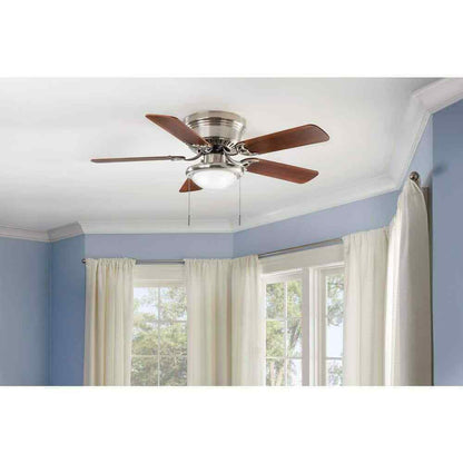 Hugger 44 in. LED Indoor Brushed Nickel Ceiling Fan with Light Kit AL383CPQ-BN
