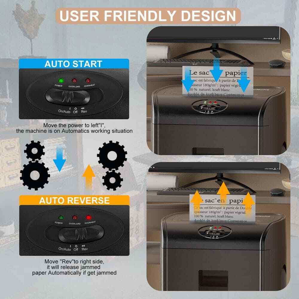 Sunpez Office Micro Paper Shredder Paper Shredder Low Noise for Office Home