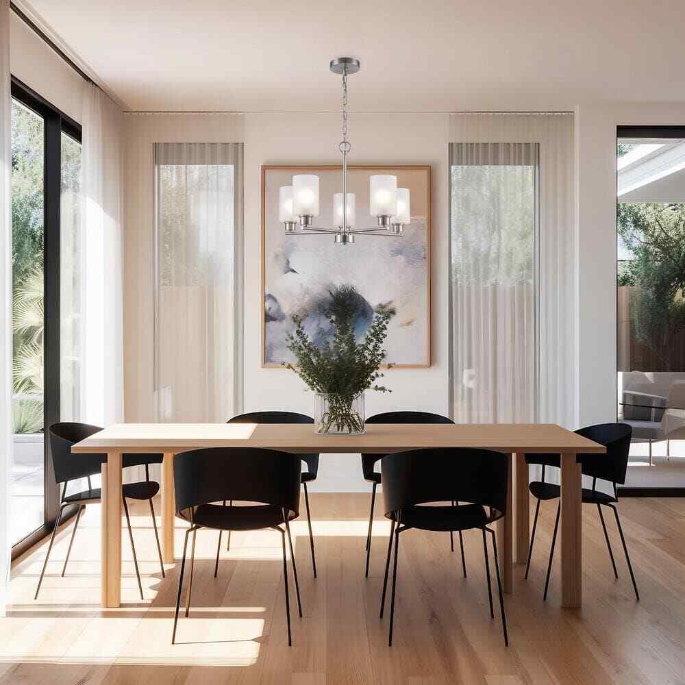 Monteaux Lighting Heath 5-Light Brushed Nickel Chandelier Light Fixture
