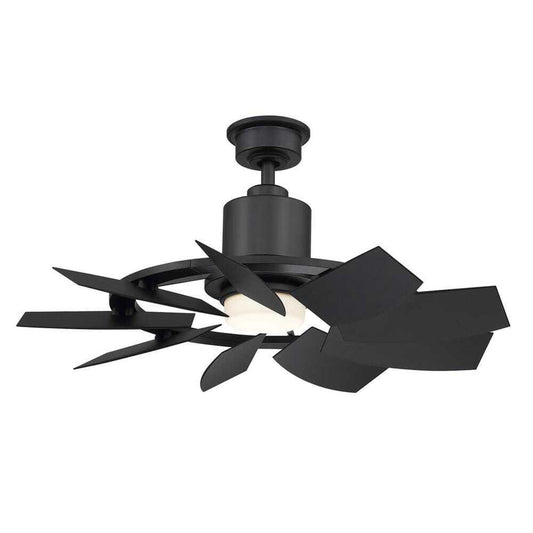 Home Decorators Stonemill��36 in. LED Outdoor Matte Black Ceiling Fan w/ Light