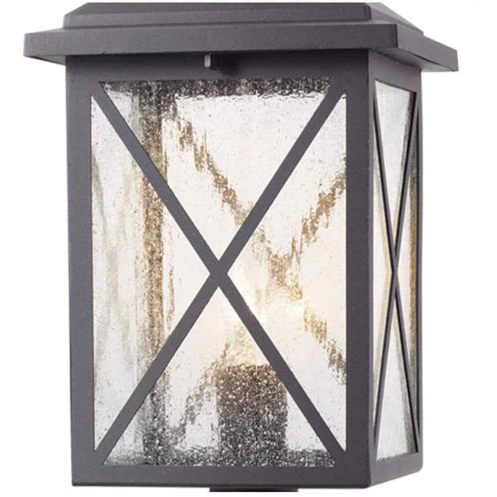 Home Decorators Wythe 1-Light Black Outdoor Lamp Post Light Fixture