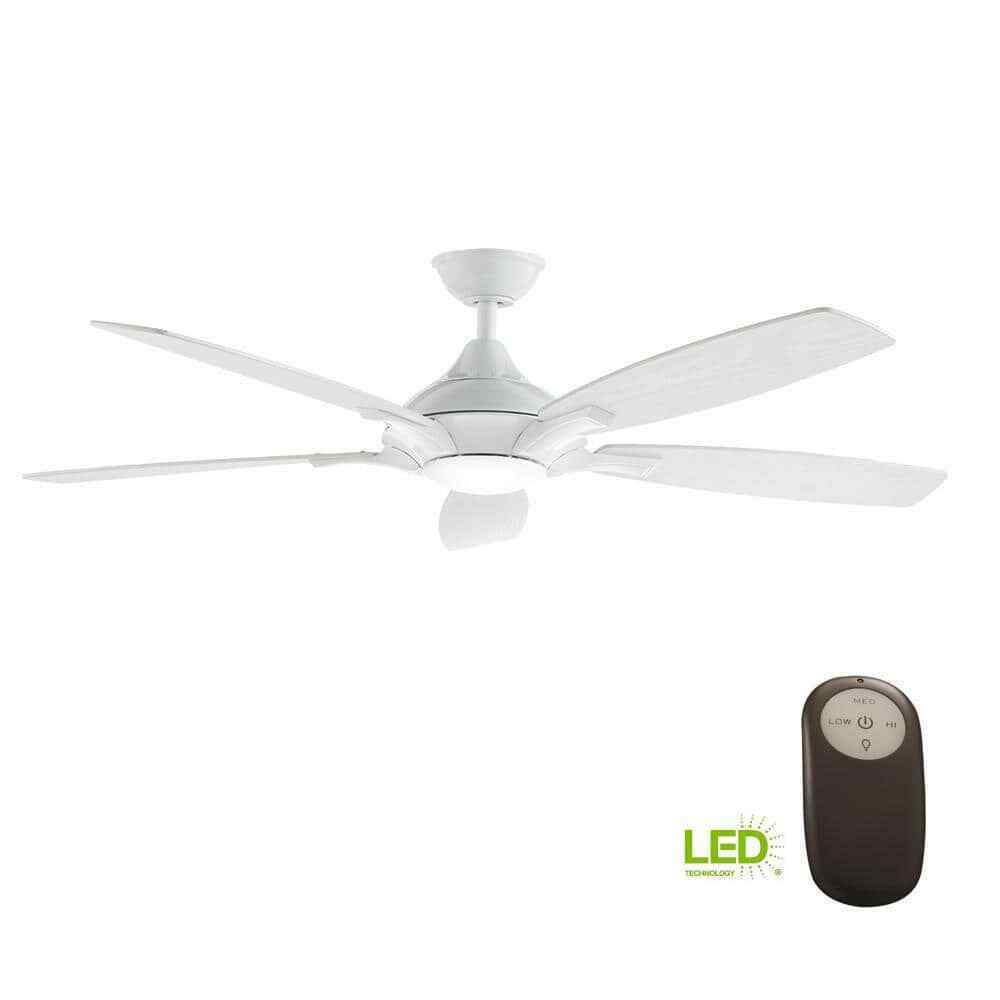 Home Decorators Petersford 52 in. Integrated LED Indoor White Ceiling Fan
