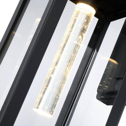 Pia Ricco 1-Light Black Wall Outdoor 7-Watt LED Outdoor Wall Light E26 Base