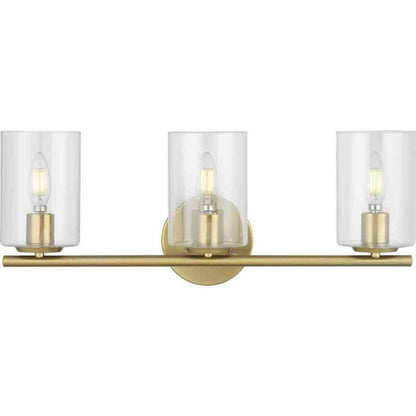 Hampton Bay Champlain 3-Light Gold Satin Brass Modern Bathroom Vanity Light