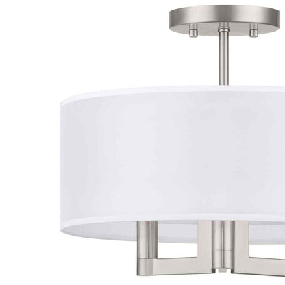Home Decorators Hiddenbrook 15 in. 3-Light Brushed Nickel Semi-Flush Mount