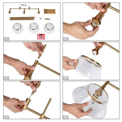 LNC 34.5 in. Large Brass Modern Island Linear Chandelier Kitchen Light
