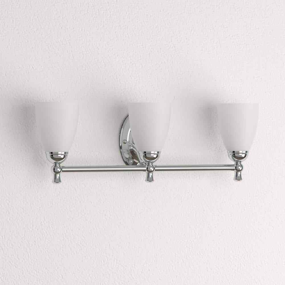 Hampton Bay Solomone  3-Light Polished Chrome Bathroom Vanity Light Fixture
