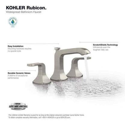 KOHLER Rubicon 8 in. Widespread 2-Handle Bathroom Faucet in Brushed Nickel