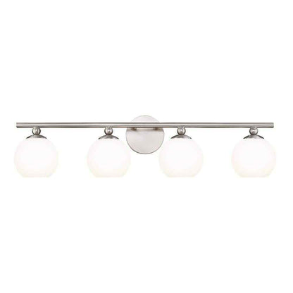 Neoma 30 in. 4 Light Brushed Nickel Vanity Light w/ Opal Etched Glass Shade