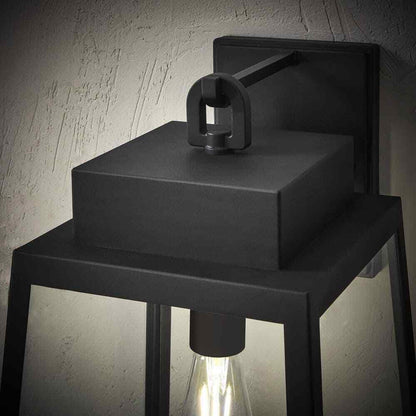Hampton Bay Corbin Extra Large 25 in. Modern 1-Light Black Tapered Wall Sconce
