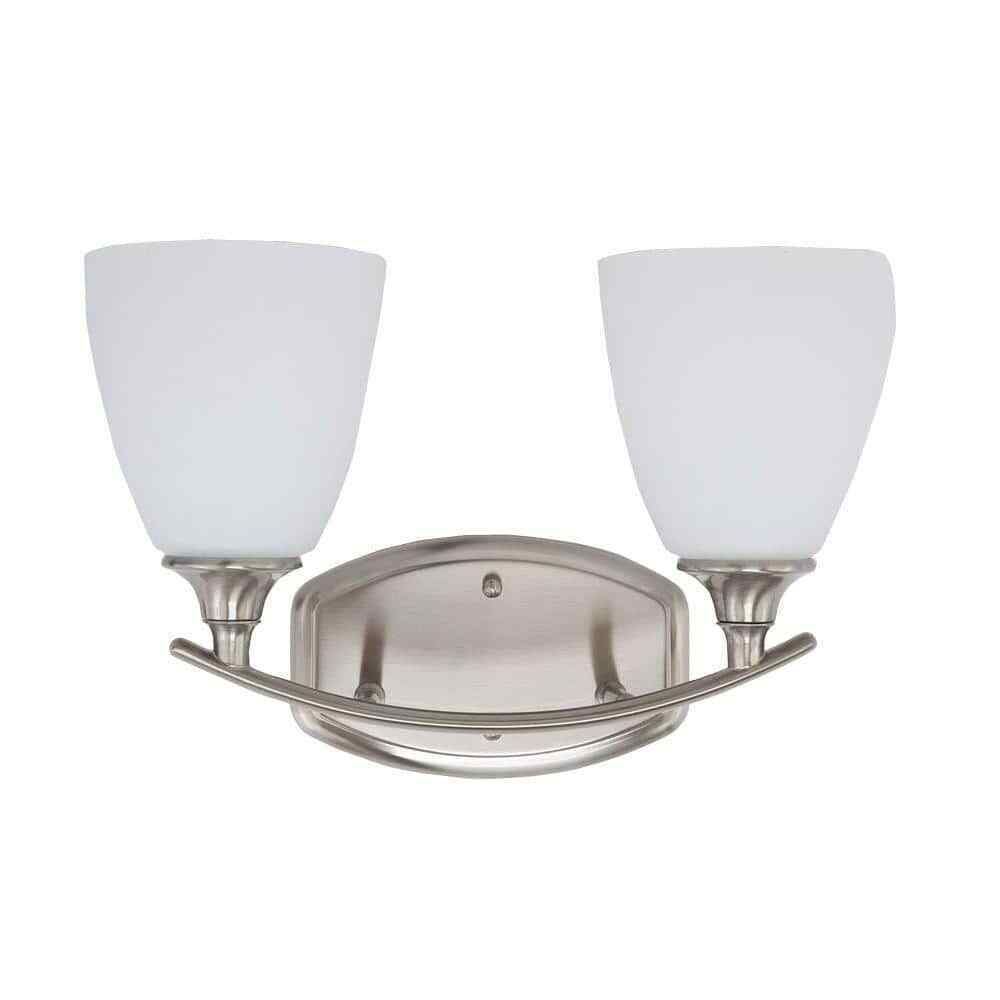Home Decorators Stansbury Collection 2-Light Brushed Nickel Vanity Light