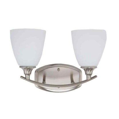 Home Decorators Stansbury Collection 2-Light Brushed Nickel Vanity Light