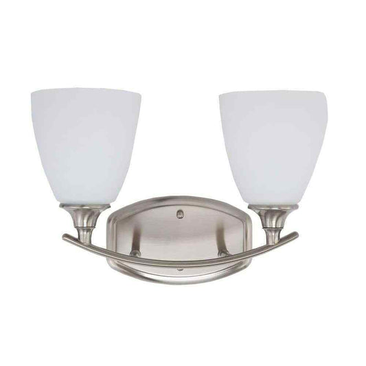 Home Decorators Stansbury Collection 2-Light Brushed Nickel Vanity Light