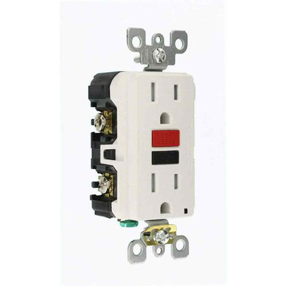 Leviton 15 Amp 125-Volt Self-Test Tamper Resistant GFCI Outlet White