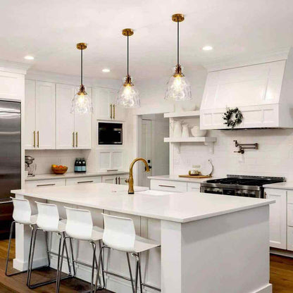 Uolfin Modern Kitchen Island Pendant Light 1-Light Brass Gold Bell Pendant