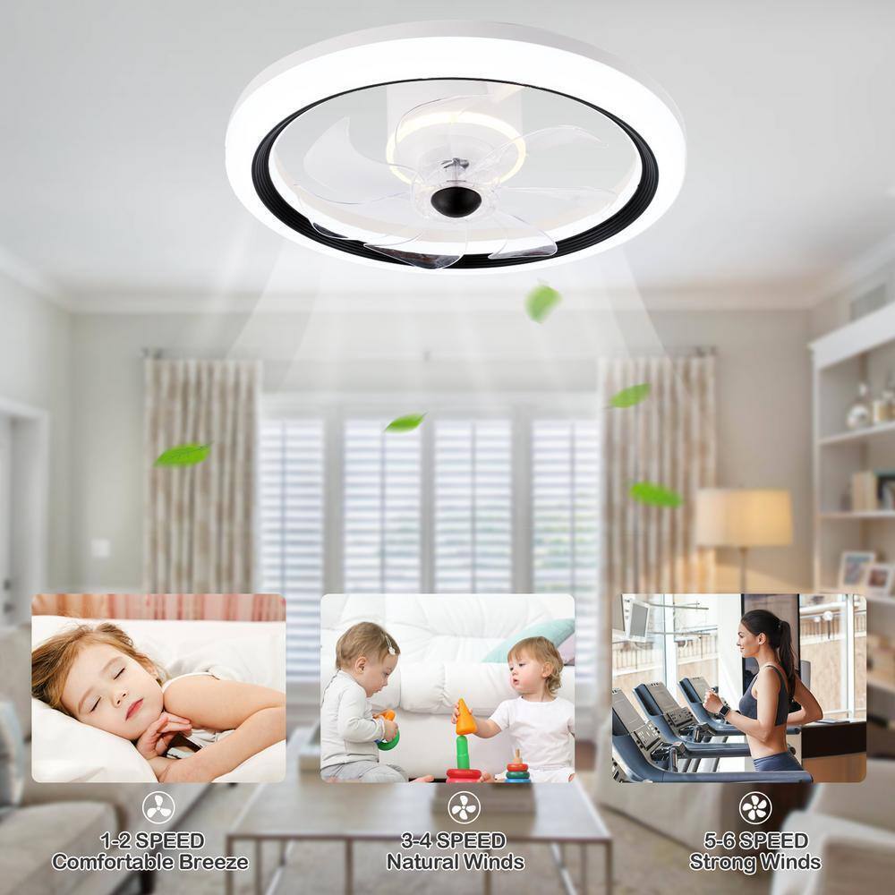 Bella DepotLED White Ceiling Fan DC Motor Light w/ Dimmable Light and Remote