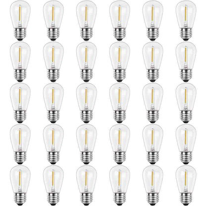 Newhouse Lighting S14 Shatter-Resistant String Light Edison LED Bulbs 30-Pack