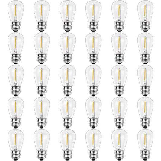 Newhouse Lighting S14 Shatter-Resistant String Light Edison LED Bulbs 30-Pack