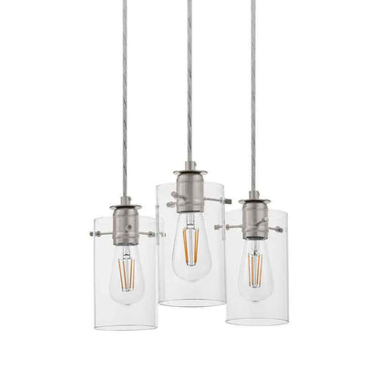 Hampton Bay Regan Brushed Kitchen Pendant Light w/ Glass Shades