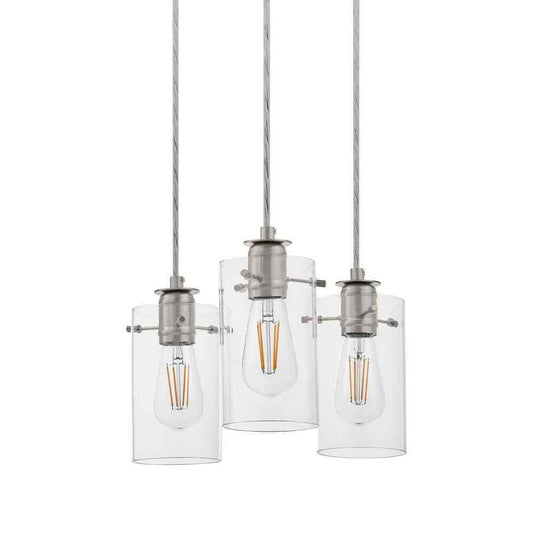 Hampton Bay Regan Brushed Kitchen Pendant Light w/ Glass Shades