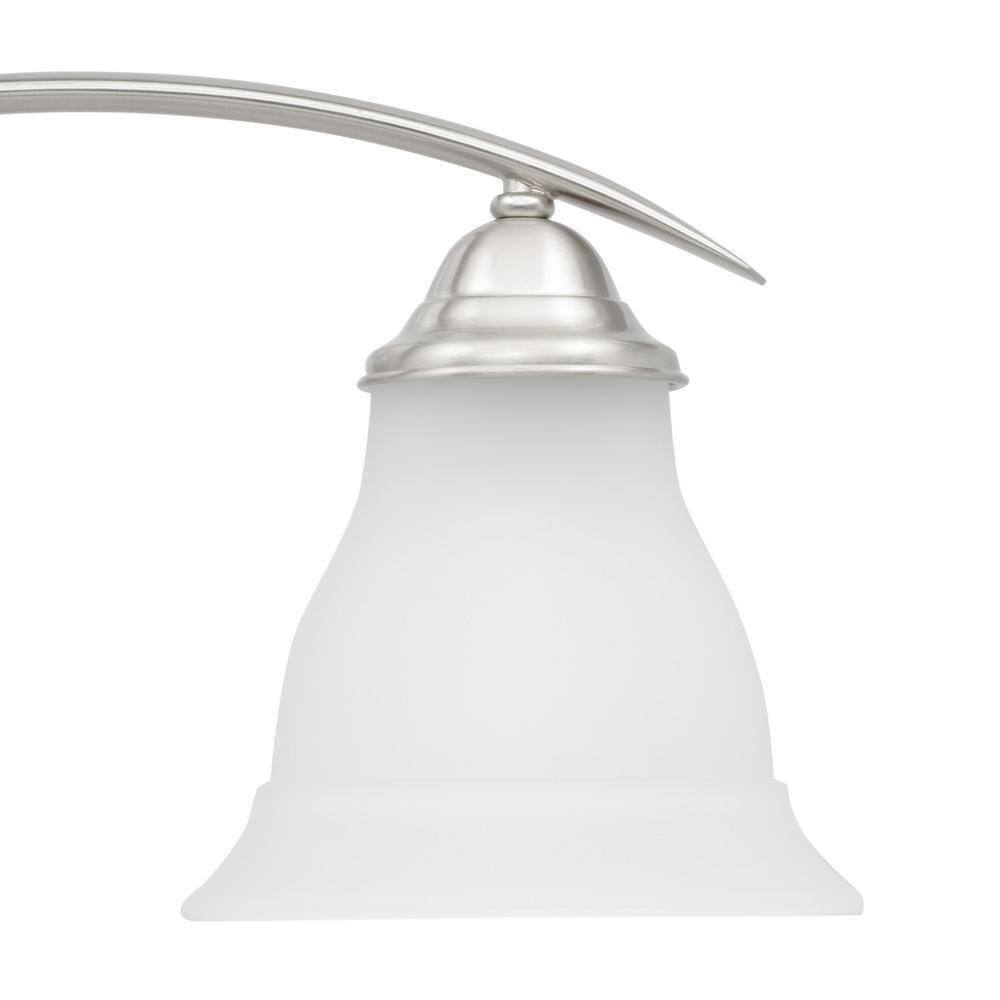 Progress Lighting Trinity 3-Light Brushed Nickel Glass Traditional Bath Vanity