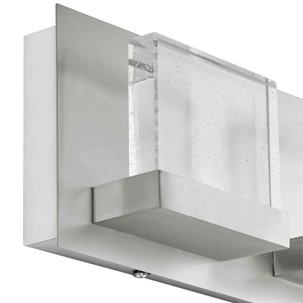 Home Decorators Alberson Brushed Nickel Integrated LED Bathroom Vanity Light Bar