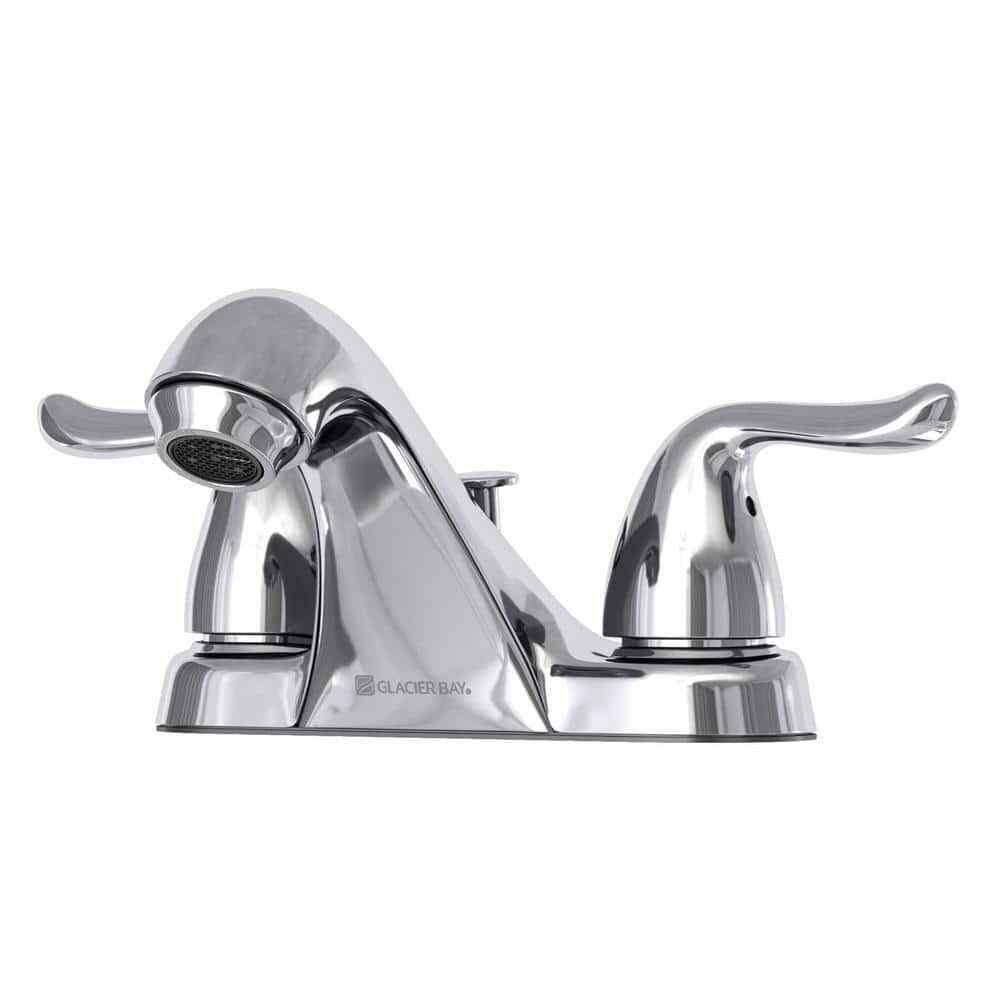 Glacier Bay Constructor 4 in. Centerset 2-Handle Bathroom Faucet in Chrome