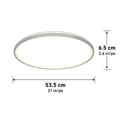 Artika Europa 21 in. Modern Silver LED 3 CCT Flush Mount Ceiling Light Fixture
