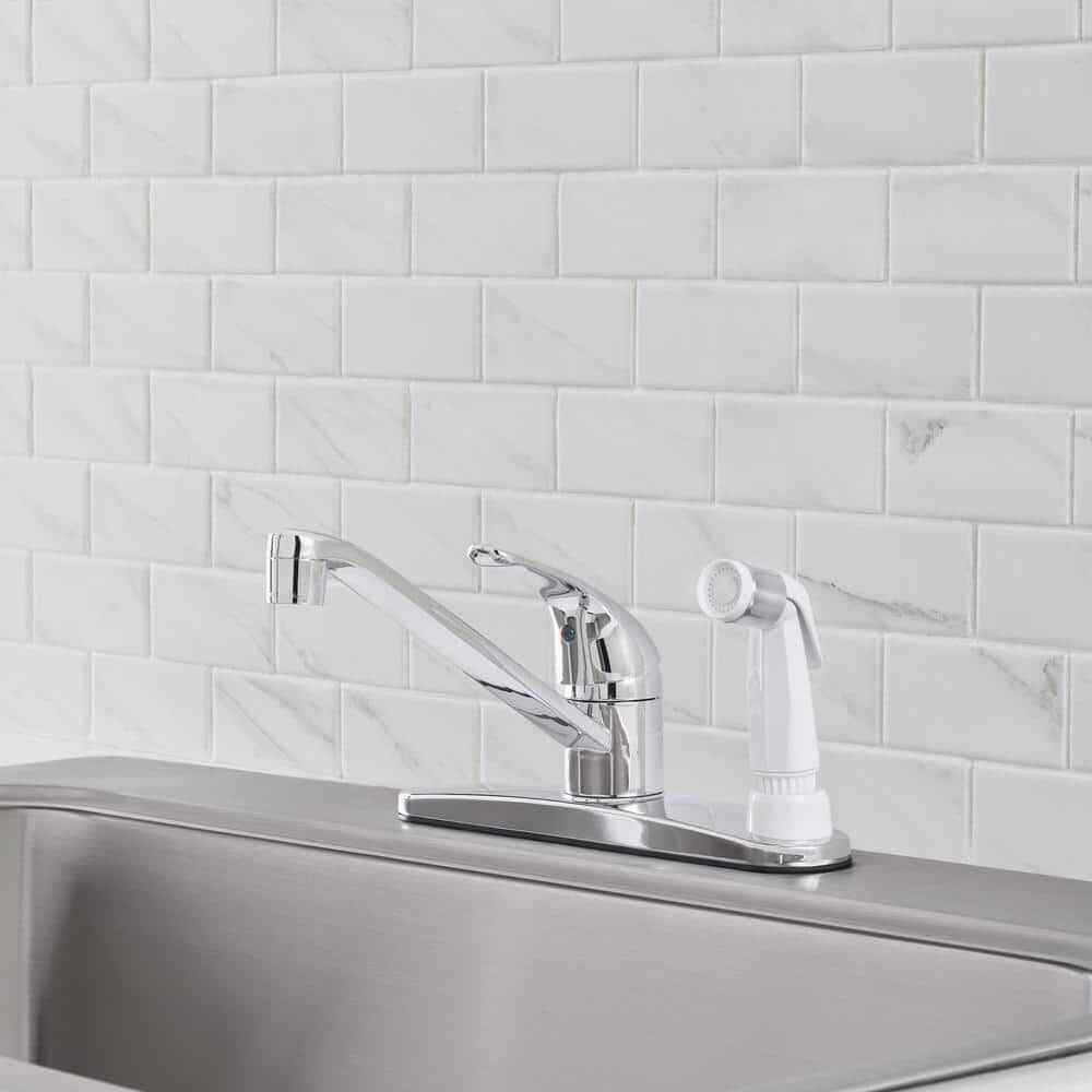 Glacier Bay Single-Handle Standard Kitchen Faucet in Polished Chrome