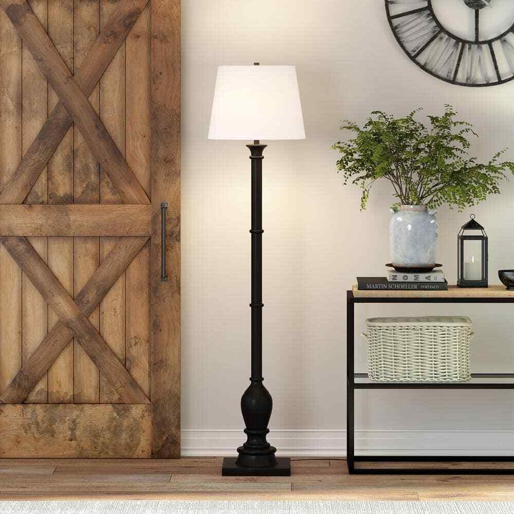 Meyer&Cross Minnie 68 in. Farmhouse Blackened Bronze Lamp with Empire Shade