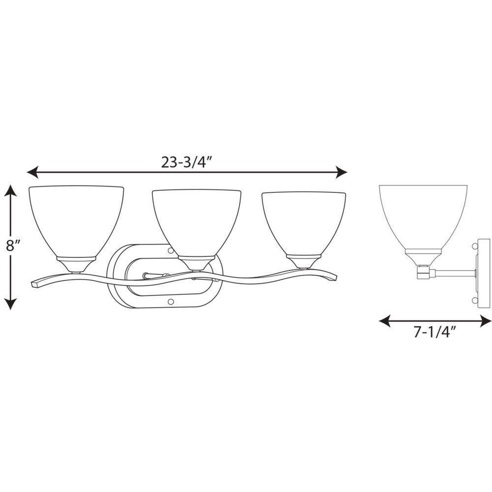 Progress Lighting Laird 3-Light Antique Bronze Etched Glass Vanity Light