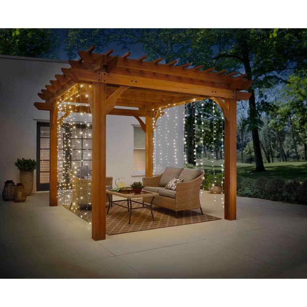 Hampton Bay Outdoor/Indoor 10 ft.LED 10 Strand Willow Curtain String Light