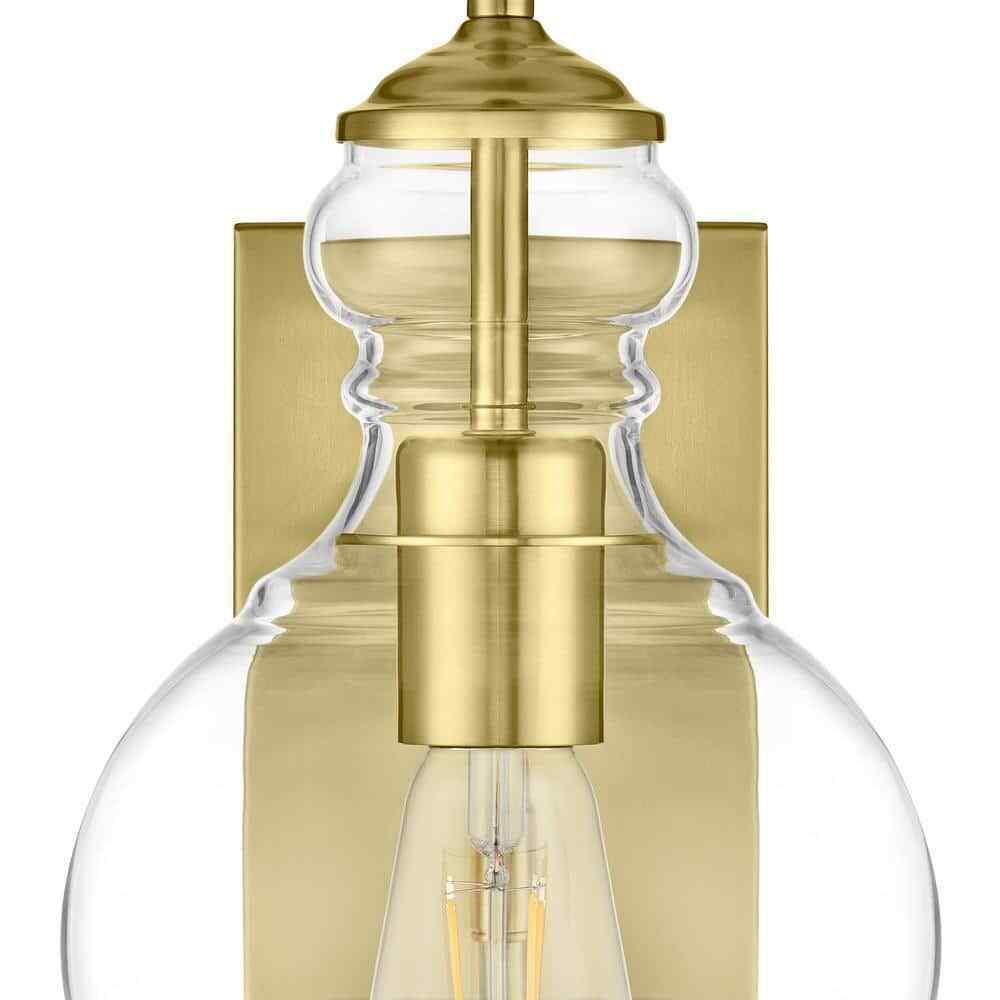 Home Decorators Collection Bakerston 1-Light Brushed Brass Wall Sconce