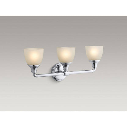 KOHLER Devonshire 3 Light Polished Chrome Indoor Bathroom Vanity Light Fixture