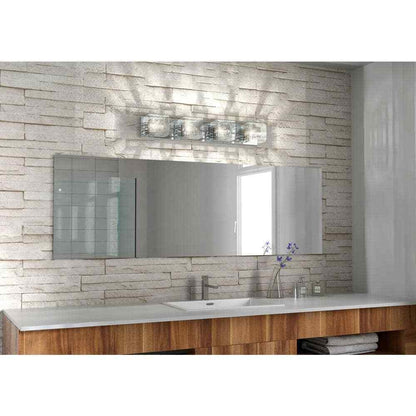 Artika Metropolitan 31 in. 4-Light Chrome Modern Vanity Light Bar Wall Fixture