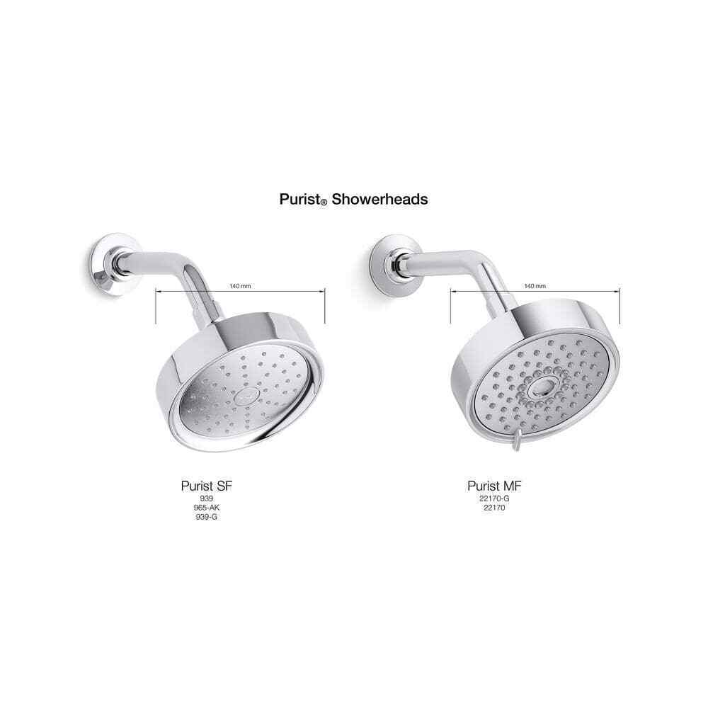 KOHLER Purist 1-Spray 5.5 in. Single Wall Mount Low Flow Fixed Shower Head