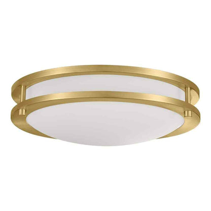 Hampton Bay Flaxmere 12 in. Brushed Gold Dimmable LED Flush Mount Ceiling Light